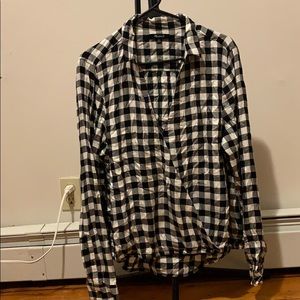 Madewell plaid wrap shirt